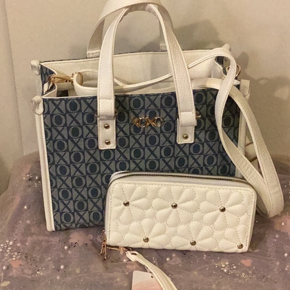 Xoxo Denim Satchel W Matching Wallet Xbdy